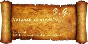 Valasek Gusztáv névjegykártya