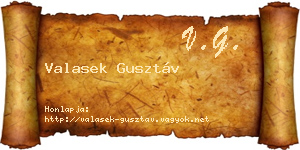Valasek Gusztáv névjegykártya